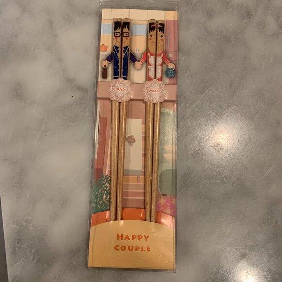 Happy Couple Chopsticks -NIB - Picture 1 of 3
